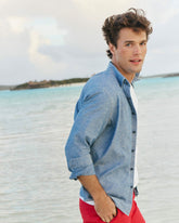 Sandy Beach Chambray Sport Shirt Southern Tide On Sale