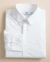 Charleston Overbrook Solid White Sport Shirt Southern Tide Discounted