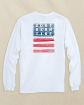 Americana Wooden Flag Long Sleeve T-Shirt Southern Tide Discount