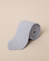 High Cotton Blue and White Seersucker Necktie Southern Tide Discount