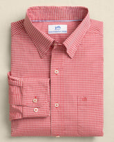 Crofton Plaid Charleston Sport Shirt - Red Southern Tide Sale