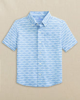 Boys Waves Coastal Breeze® Short Sleeve Sport Shirt Southern Tide Bargain