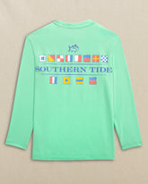 Kids Nautical Flags Long Sleeve Performance T-Shirt Southern Tide On Sale