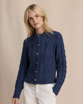 Clarke Cable Knit Cardigan - Dress Blue Southern Tide Discount