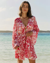 Floral Bell Sleeve Short Tunic Cover-Up Southern Tide On Sale