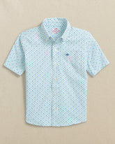 Boys Anchors Away Short Sleeve Sport Shirt Southern Tide Savings