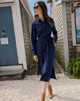 Trista Textured Midi Shirt Dress Southern Tide Savings