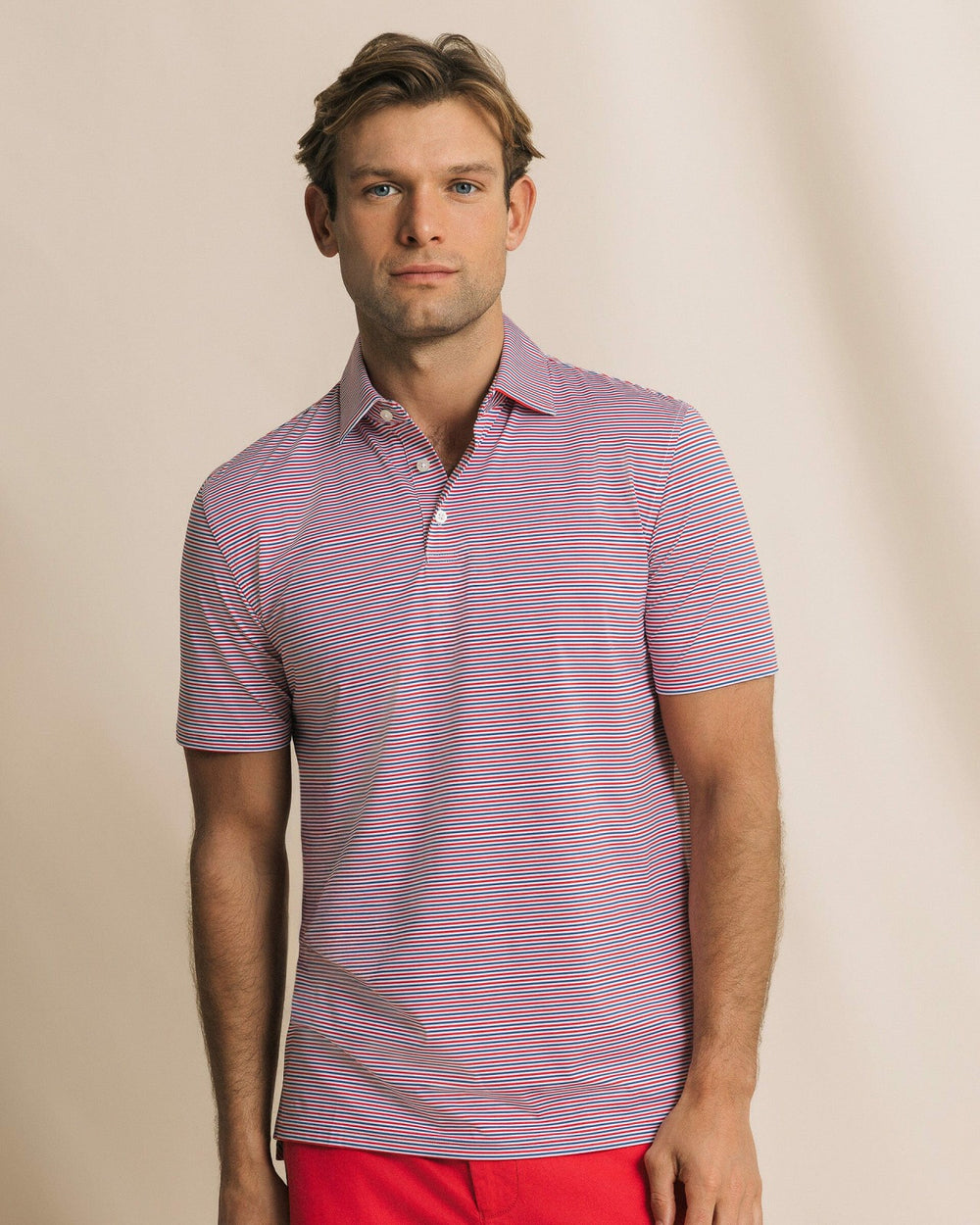 Pelican Landing Stripe Performance Polo Southern Tide Bargain