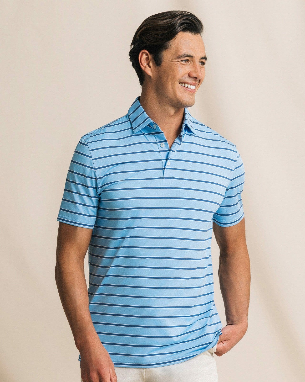 Moonlight Bay Stripe Performance Polo Southern Tide Exclusive Deal