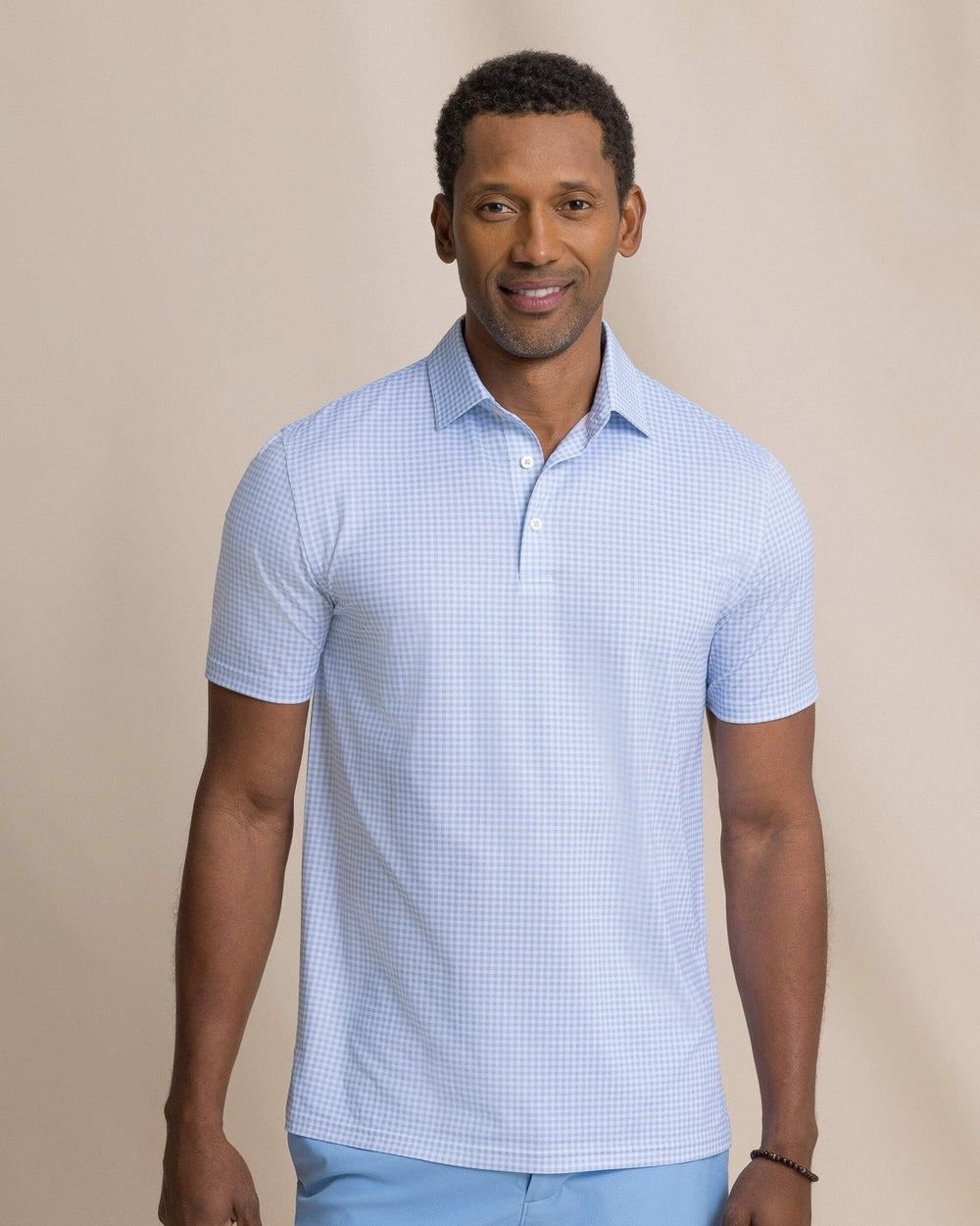 Driver Island View Gingham Printed Polo Southern Tide Discount