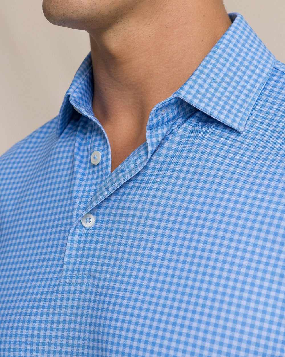 Driver Island View Gingham Printed Polo Southern Tide Discount