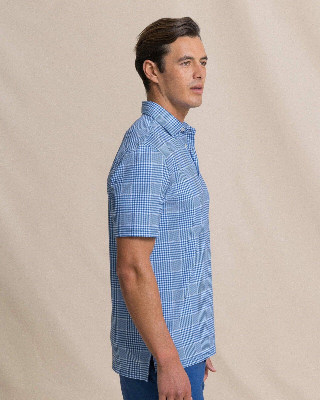 Driver Coral Key Plaid Printed Polo Southern Tide Special Offer