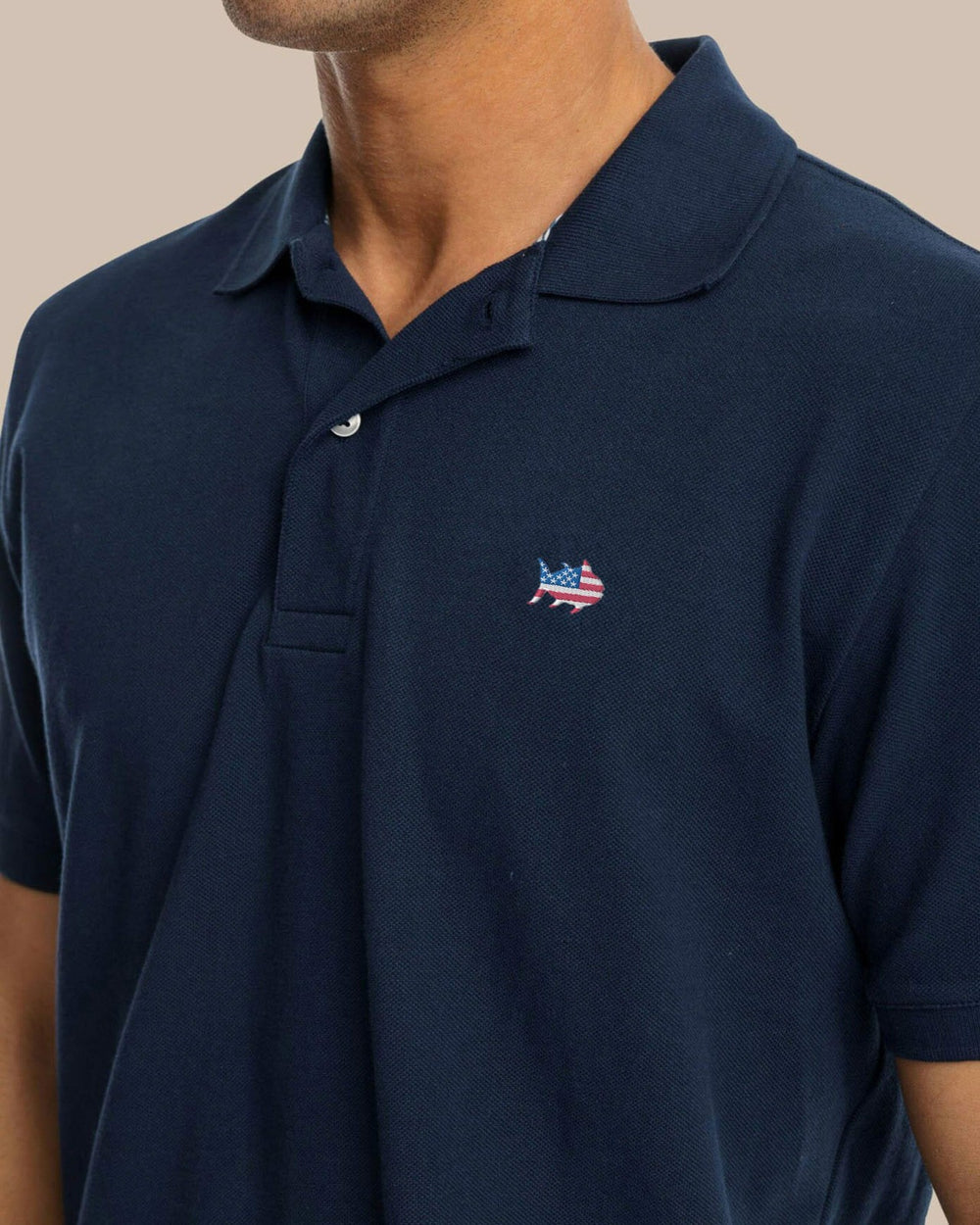 USA Flag Skipjack Polo Southern Tide Discounted