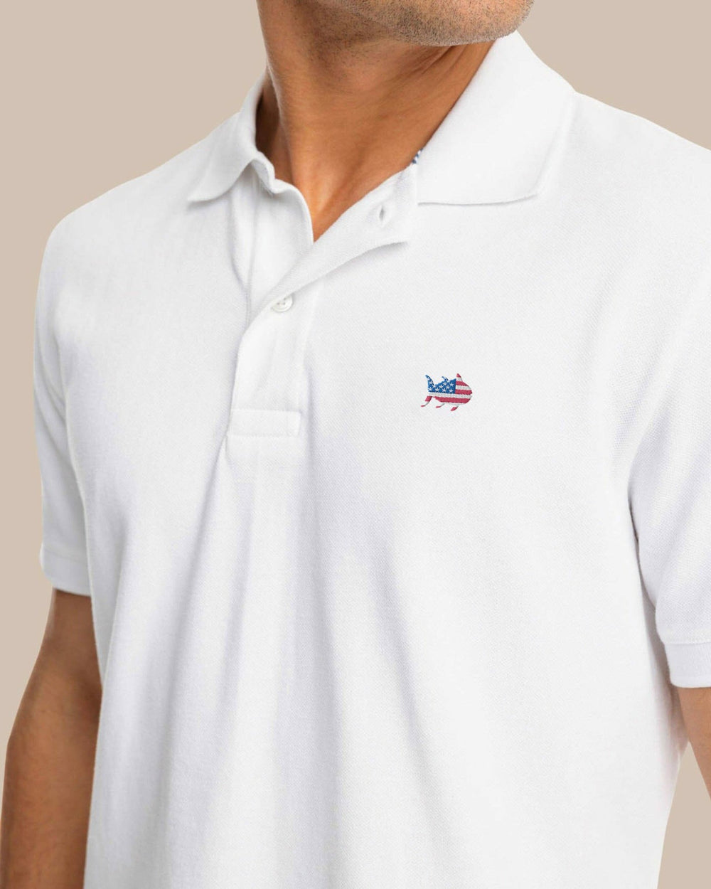 USA Flag Skipjack Polo Southern Tide Discounted