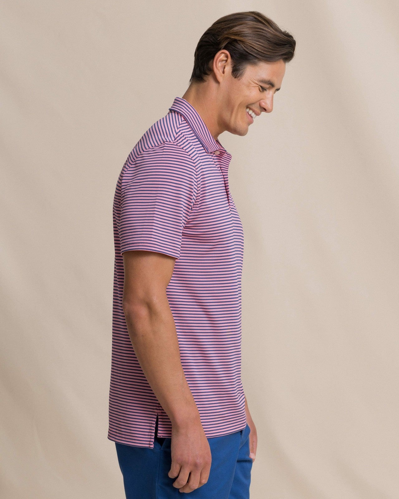 Oceanfront Stripe Pique Performance Polo Southern Tide Exclusive Deal