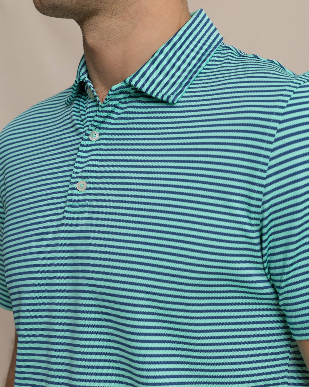 Oceanfront Stripe Pique Performance Polo Southern Tide Exclusive Deal
