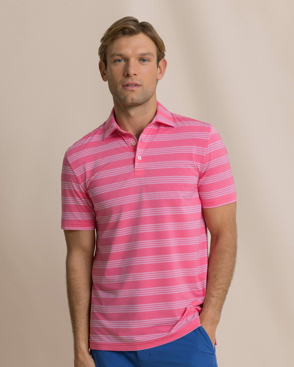 Dune Crest Stripe Performance Polo Southern Tide On Sale