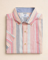 Sea Voyage Stripe Linen Rayon Short Sleeve Shirt Southern Tide Exclusive Deal