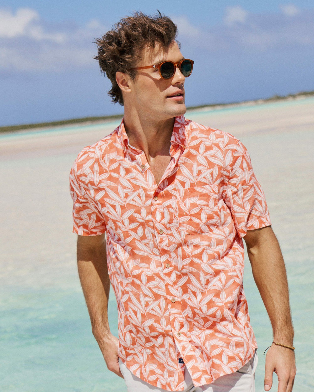 Kokomo Row Linen Rayon Short Sleeve Sport Shirt Southern Tide On Sale