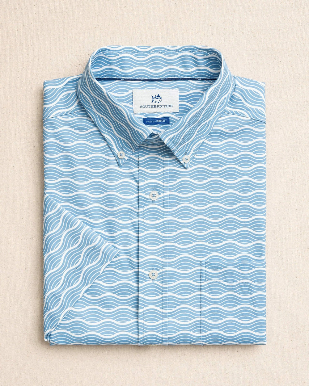 Ocean Echo Short Sleeve Sport Shirt Southern Tide Discounted