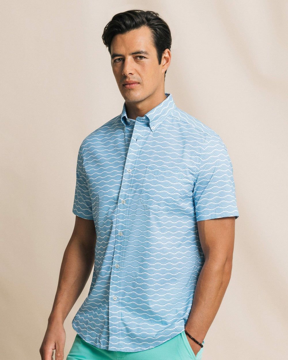 Ocean Echo Short Sleeve Sport Shirt Southern Tide Discounted