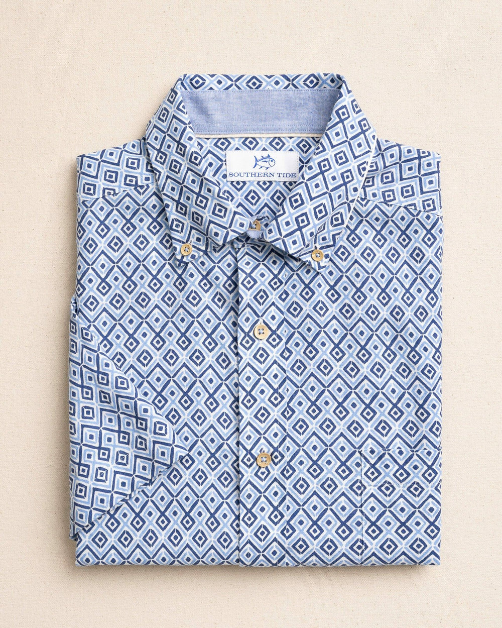 Marine Mirage Linen Rayon Short Sleeve Shirt Southern Tide Sale