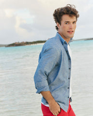 Sandy Beach Chambray Sport Shirt Southern Tide On Sale