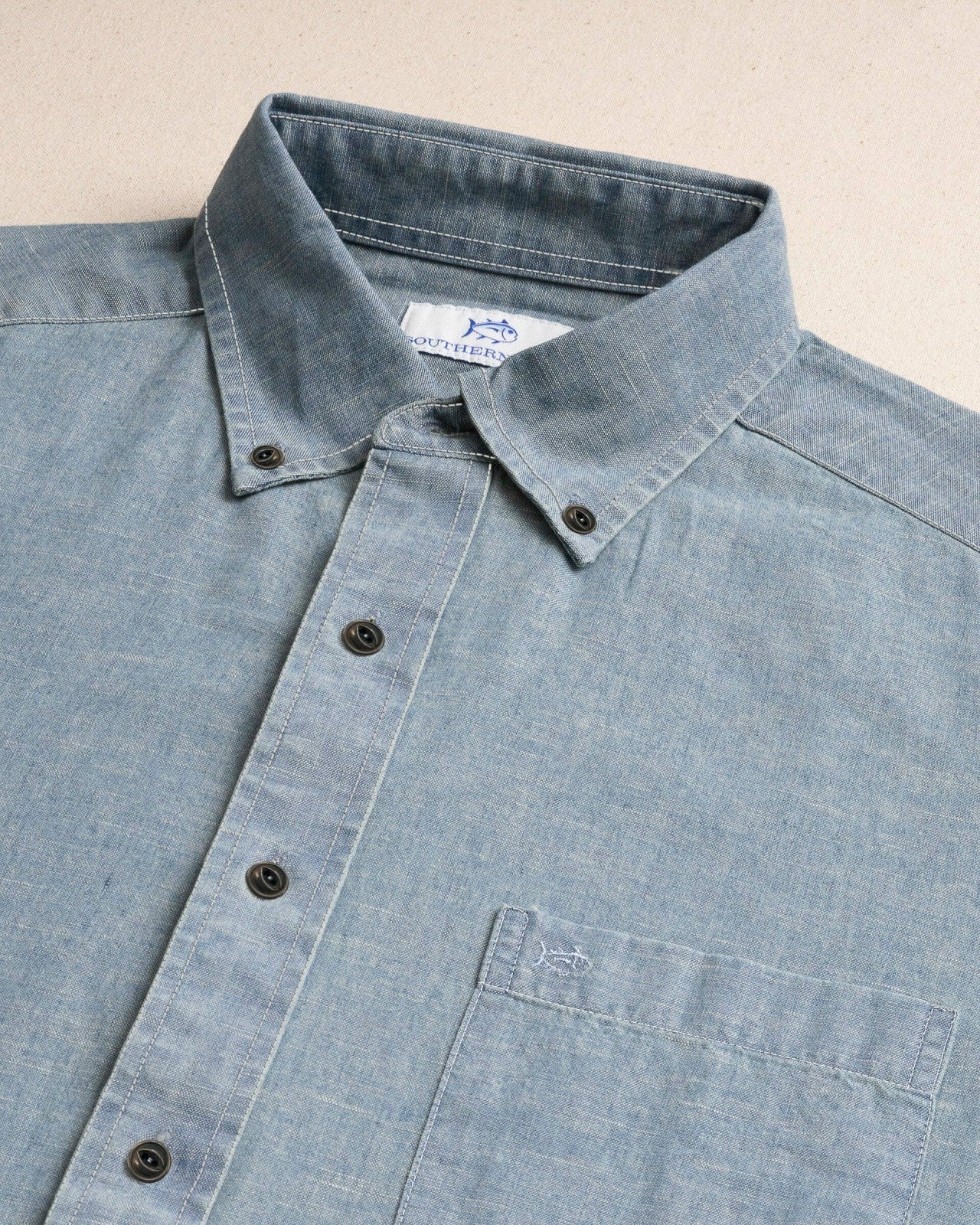 Sandy Beach Chambray Sport Shirt Southern Tide On Sale