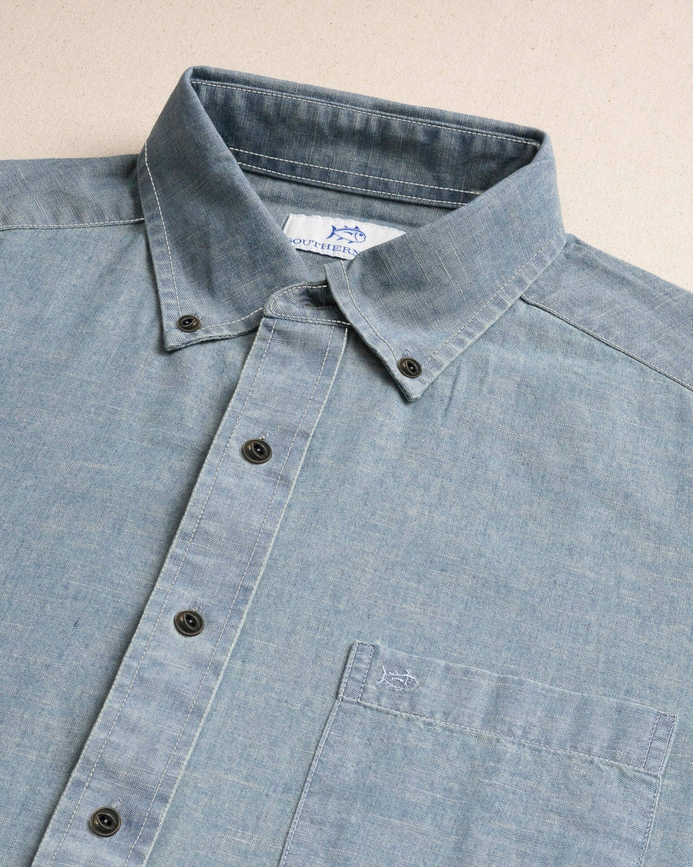 Sandy Beach Chambray Sport Shirt Southern Tide On Sale