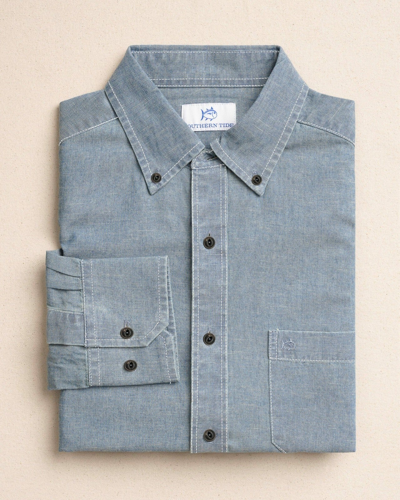 Sandy Beach Chambray Sport Shirt Southern Tide On Sale