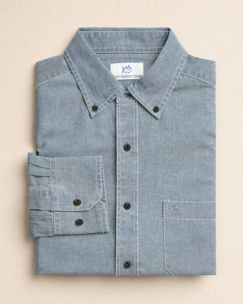 Sandy Beach Chambray Sport Shirt Southern Tide On Sale