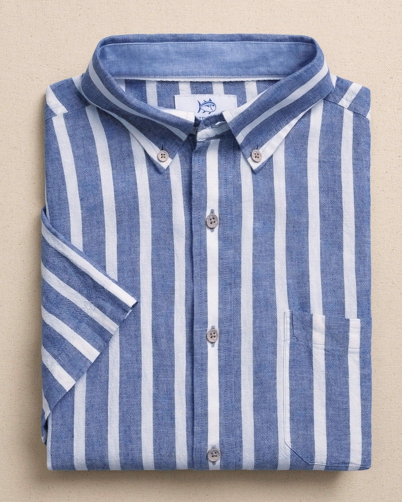 Seamark Stripe Short Sleeve Sport Shirt Southern Tide On Sale