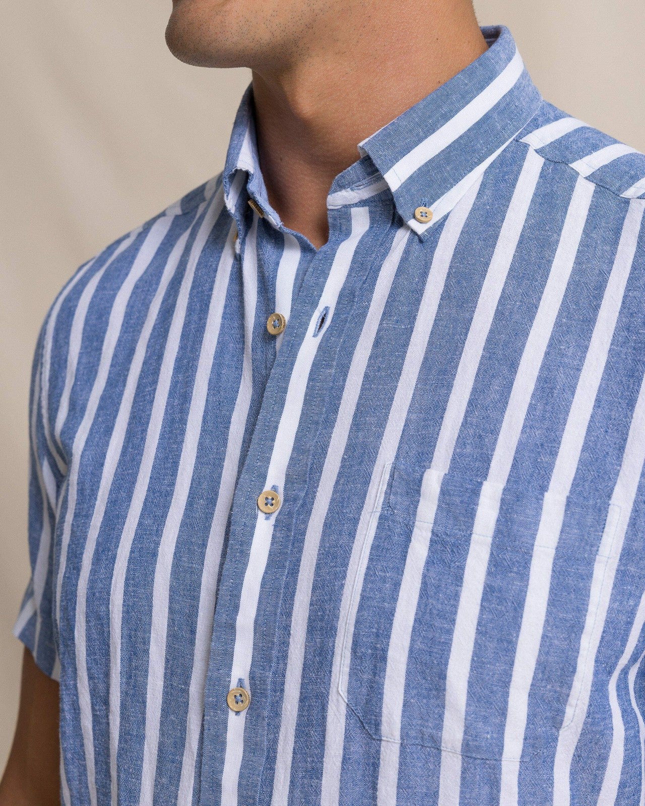 Seamark Stripe Short Sleeve Sport Shirt Southern Tide On Sale