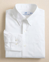 Charleston Overbrook Solid White Sport Shirt Southern Tide Discounted