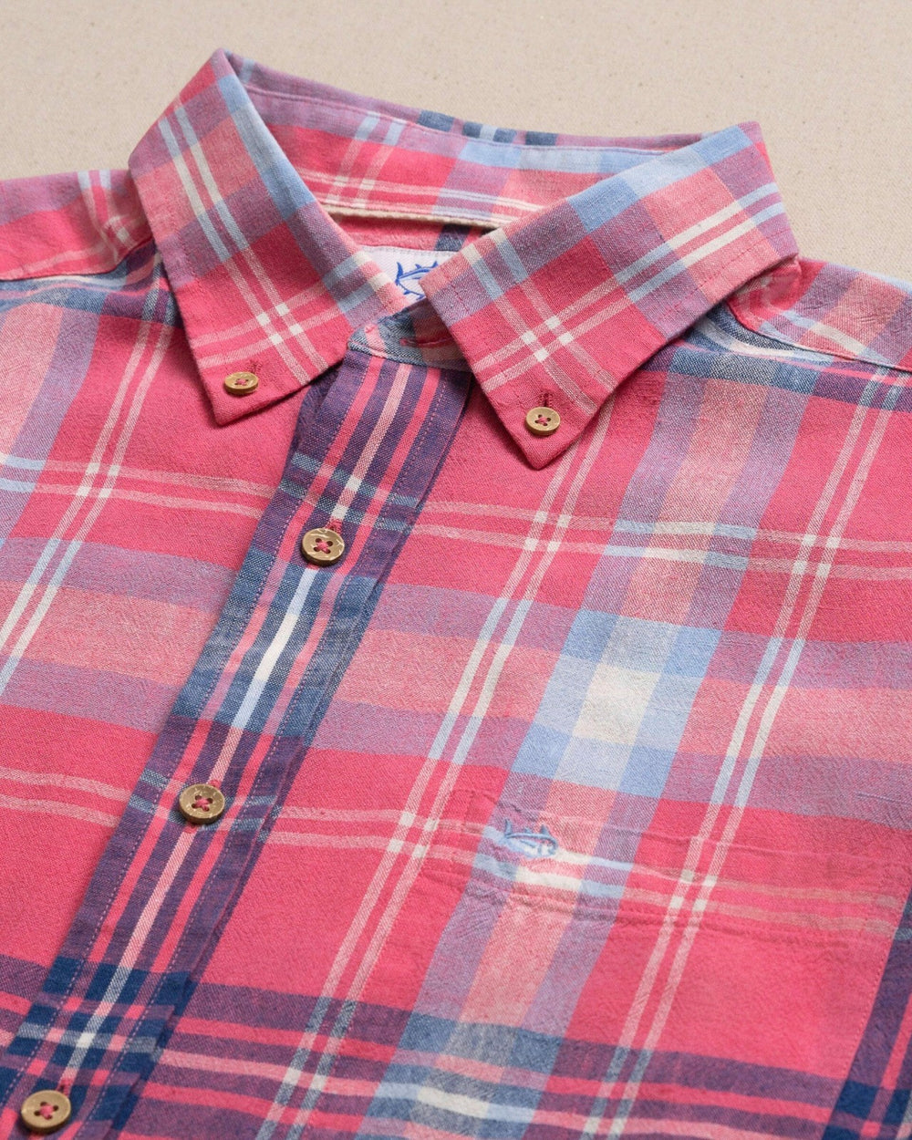 Cedar Island Plaid Linen Rayon Sport Shirt Southern Tide Special Offer