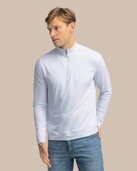 Cruiser Micro-Stripe Heather Quarter Zip Southern Tide Sale