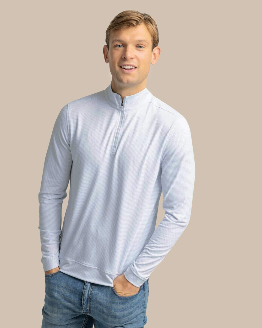 Cruiser Micro-Stripe Heather Quarter Zip Southern Tide Sale