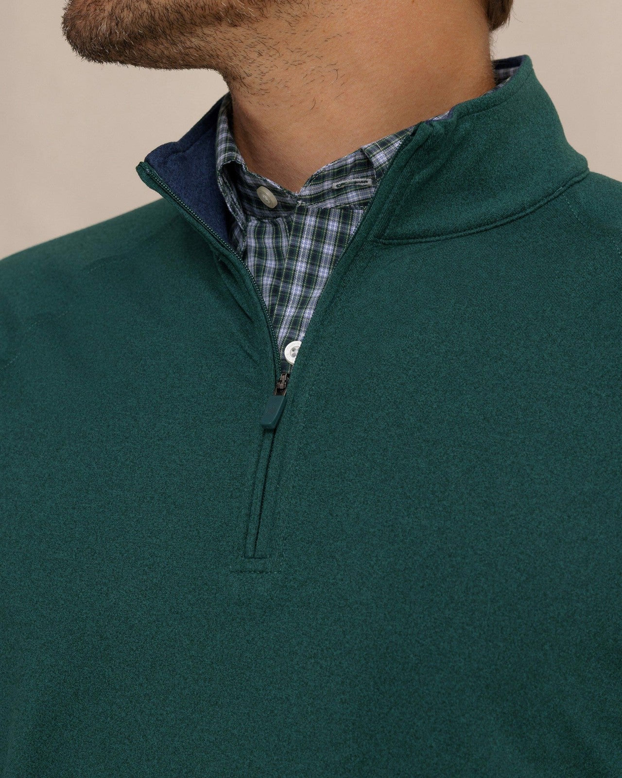 Cruiser Heather Quarter Zip Pullover - Green Southern Tide Outlets