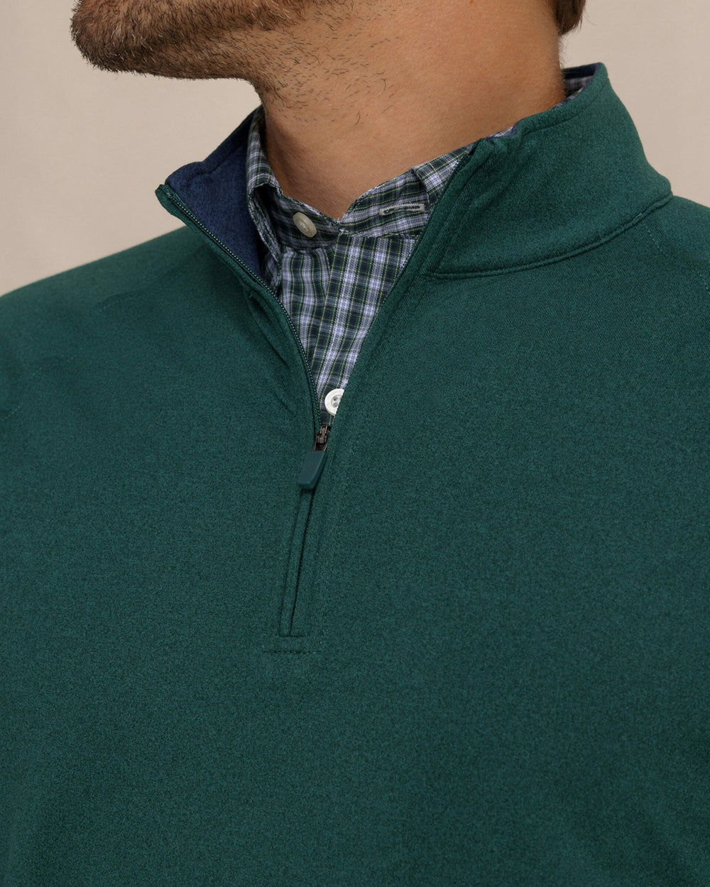 Cruiser Heather Quarter Zip Pullover - Green Southern Tide Outlets
