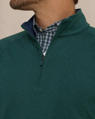 Cruiser Heather Quarter Zip Pullover - Green Southern Tide Outlets