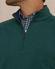 Cruiser Heather Quarter Zip Pullover - Green Southern Tide Outlets