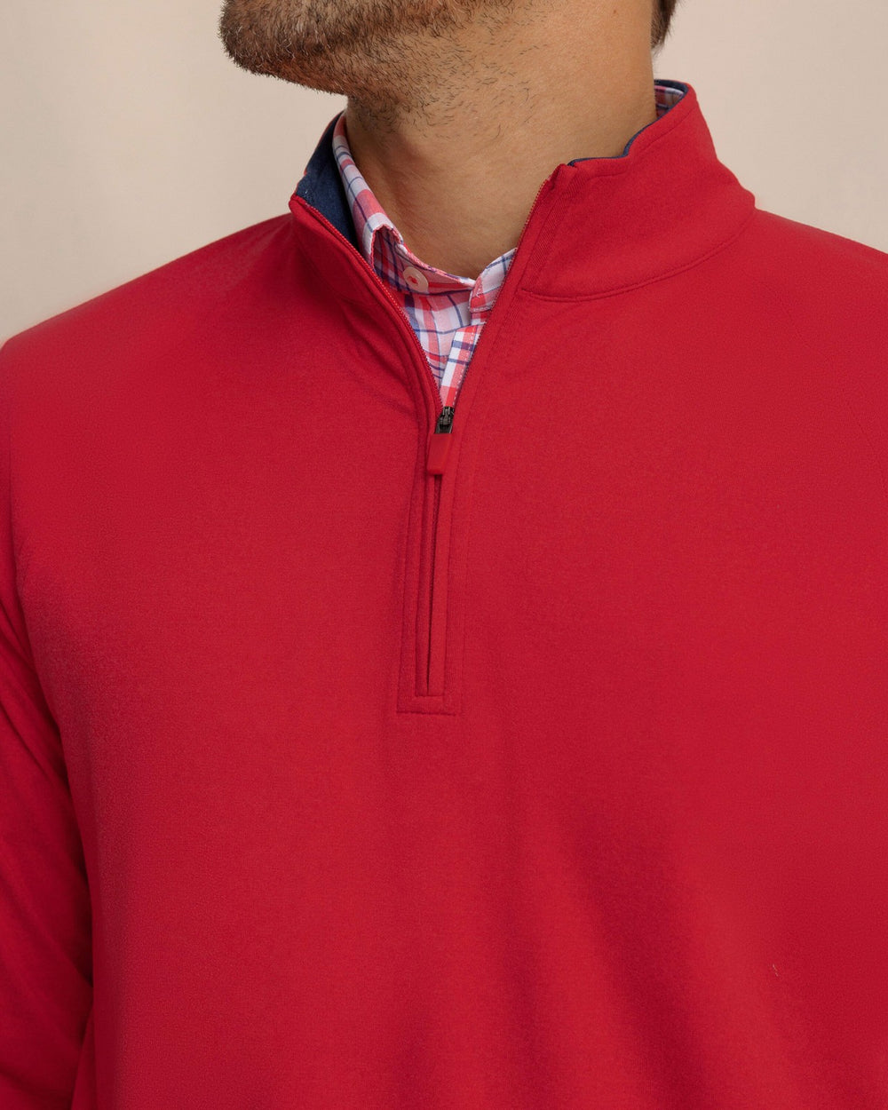 Cruiser Heather Quarter Zip Pullover - Crab Red Southern Tide Bargain