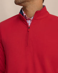 Cruiser Heather Quarter Zip Pullover - Crab Red Southern Tide Bargain