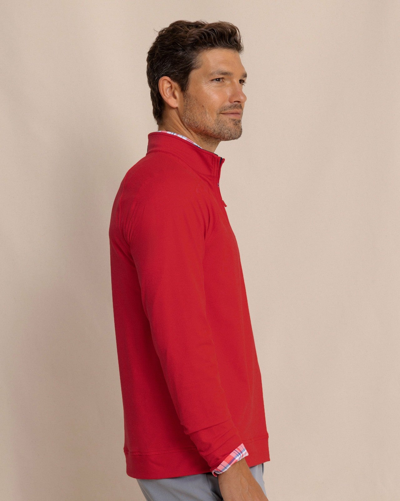 Cruiser Heather Quarter Zip Pullover - Crab Red Southern Tide Bargain