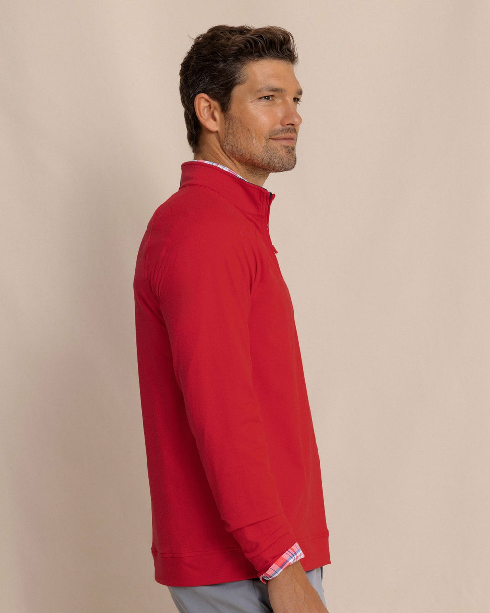 Cruiser Heather Quarter Zip Pullover - Crab Red Southern Tide Bargain