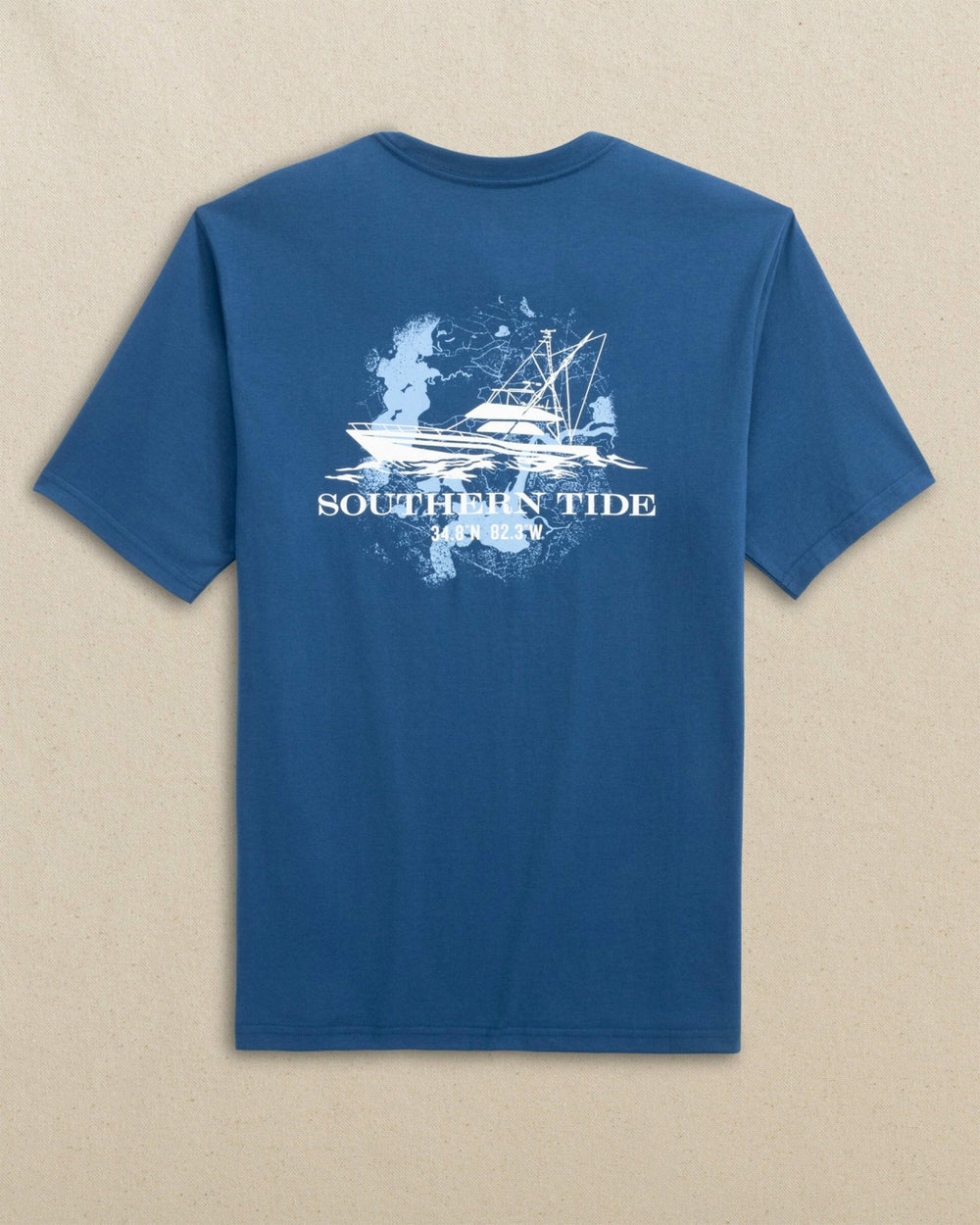 Fishing Boat Coordinates Short Sleeve T-Shirt Southern Tide Limited Offer