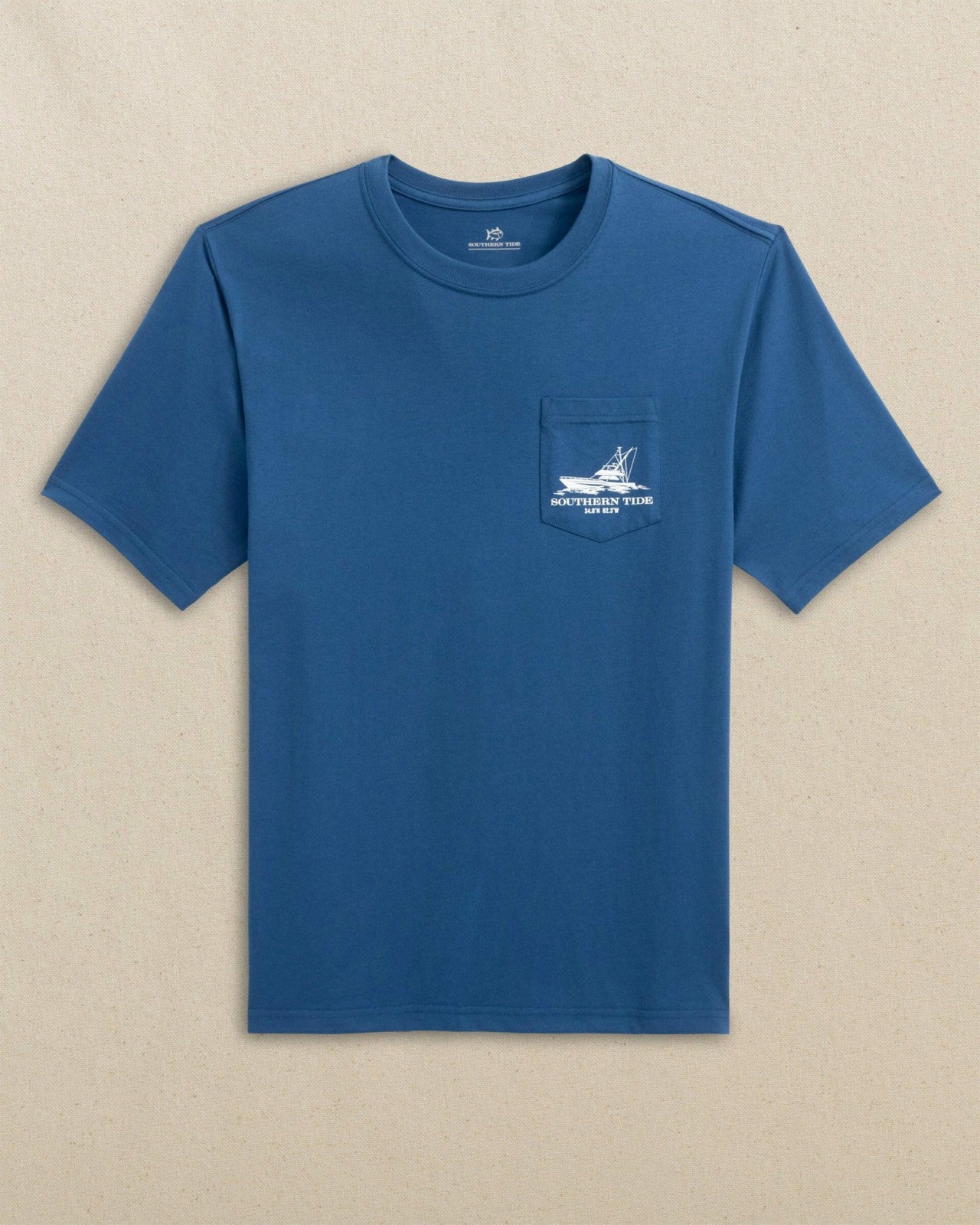 Fishing Boat Coordinates Short Sleeve T-Shirt Southern Tide Limited Offer