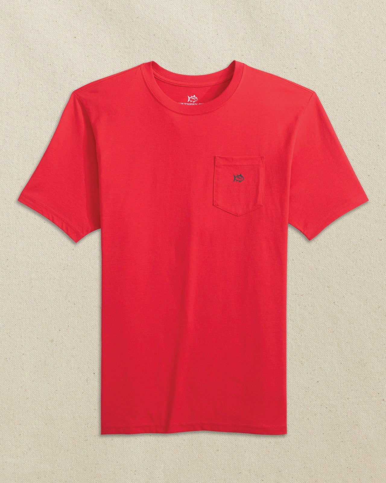 Embroidered Skipjack T-Shirt - Red & Black Southern Tide On Sale