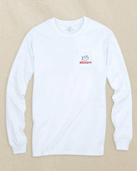 Americana Wooden Flag Long Sleeve T-Shirt Southern Tide Discount
