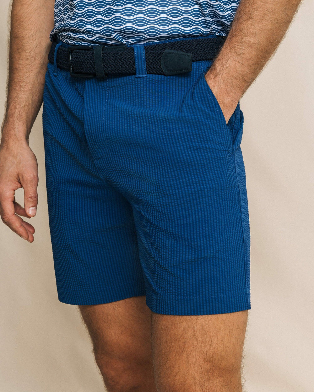 Seersucker 8" Performance Short - Nautical Blue Southern Tide On Sale